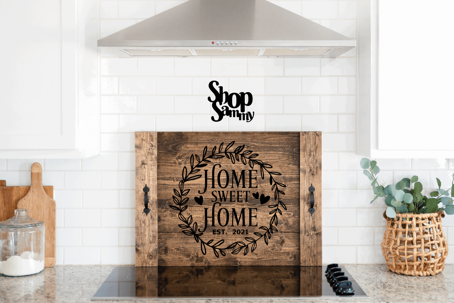 HOME SWEET HOME EST.- STOVE COVER