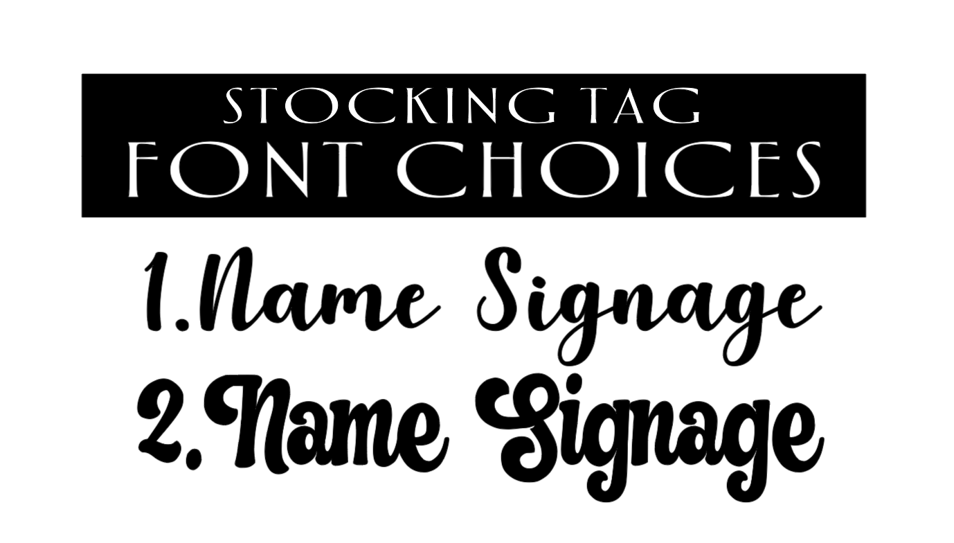 NAME CUTOUT stocking tags