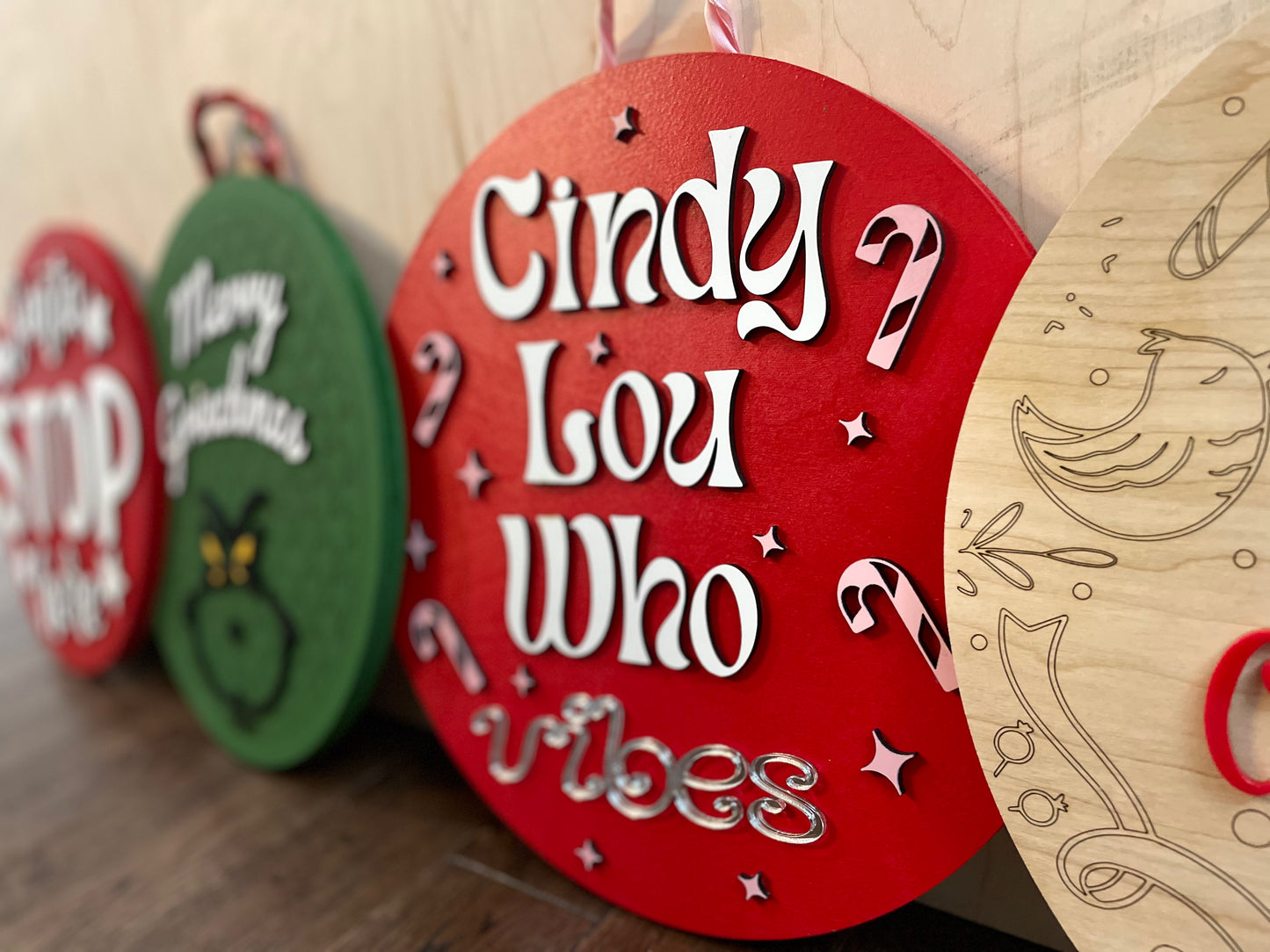 HOLIDAY 12in wooden ROUNDS