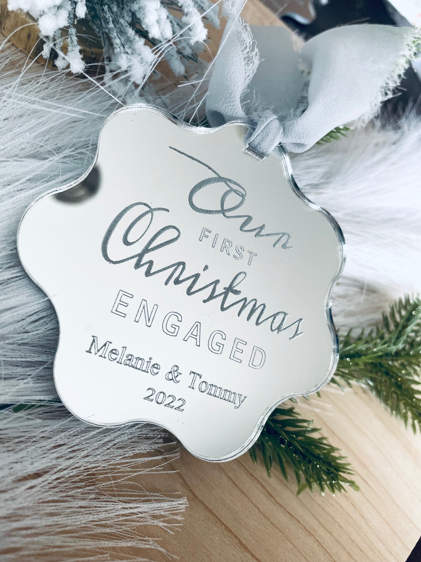 FIRST CHRISTMAS ENGAGED ornament