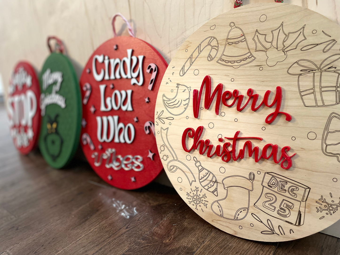 HOLIDAY 12in wooden ROUNDS
